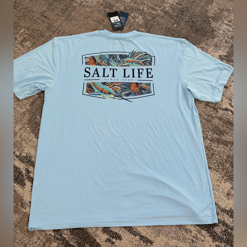 Salt Life Men's Sky Blue Short Sleeve Tee - Picture 3 of 3
